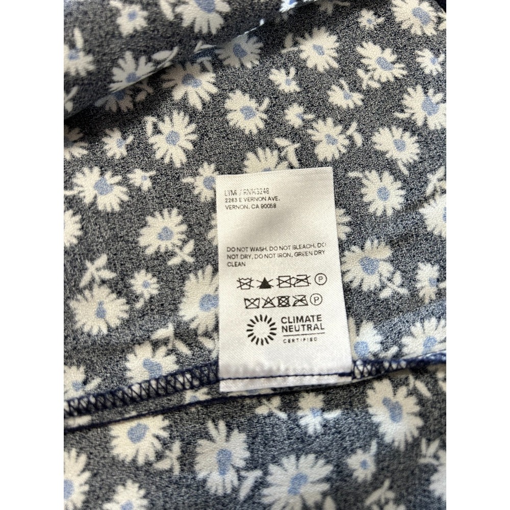Reformation Mini Skirt Size 4 Navy Daisy Floral Back Zip Un-Lined No Slit EUC - Picture 10 of 12